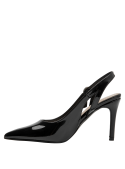 Stiletto negro sintético elegante con diseño sofisticado y altura sutil de 5 cm.
