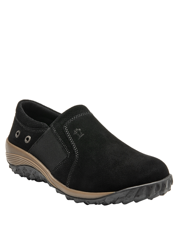 Zapatilla azul de cuero y textil para mujer, ideal para actividades diarias por su comodidad y versatilidad.
