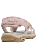 Sandalia rosada de material sintético para niña, ideal para looks de temporada.