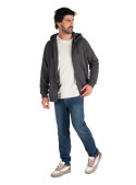 Polerón gris para hombre de estilo casual con mangas largas y corte regular.