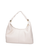 Cartera blanca de cuero, complemento luminoso para conjuntos diarios.