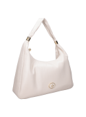 Cartera de cuero blanco para mujer, diseño atemporal y versátil.