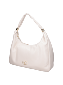 Cartera clásica de cuero blanco, ideal para un look casual o de oficina.