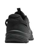 Zapatilla outdoor unisex negra con diseño robusto, ideal para trekking y senderismo.