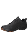 Calzado sintético negro para hombre, diseño robusto, recomendado para actividades al aire libre.