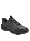 Zapato de senderismo gris para hombre, estilo aventurero, fabricado con material sintético.