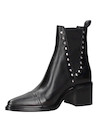 Botín negro de cuero para mujer, estilo casual, ideal para actividades urbanas.