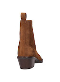 Botines de cuero camel para mujer, con taco bloque de 6 cm, perfectos para ocasiones diarias.