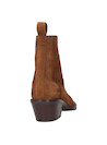 Botines de cuero camel para mujer, con taco bloque de 6 cm, perfectos para ocasiones diarias.