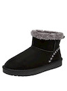 Botín negro de mujer, estilo casual, diseño simple y funcional en material sintético.