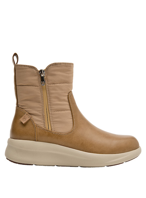 botín mujer beige casual elegante para looks urbanos y acogedores