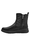 botines de cuero negro mujer con tacón cuña de 6 cm