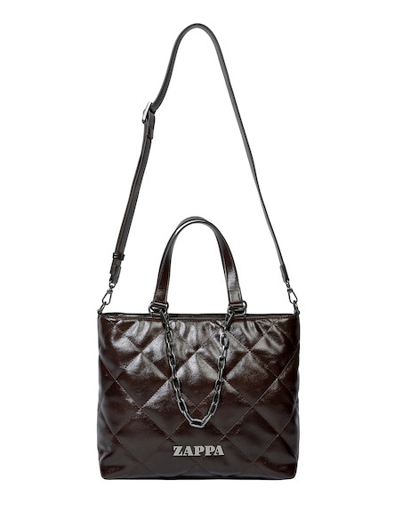 Tote bag morado de mujer, con cierre metálico grueso que asegura tus pertenencias.