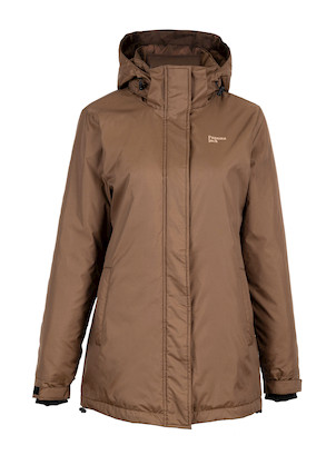 Parka con capucha amplia y ajustable, ideal para aventuras al aire libre.