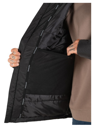 Parka de nylon resistente con gorro ajustable, perfecta para días ventosos.