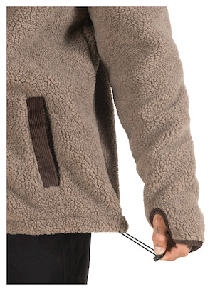 Capucha ajustable y puños con obertura para dedos, ideales para actividades al aire libre.