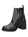 Botín negro ZAPPA de estilo casual para mujer, con diseño audaz y textura de cuero graneado.