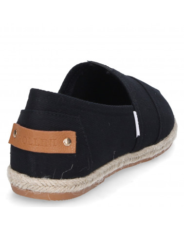 Alpargata negra plana de 1,7 cm para un look relajado.