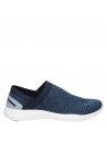 zapatilla azul para mujer, textil sintético, diseño suave y adaptable
