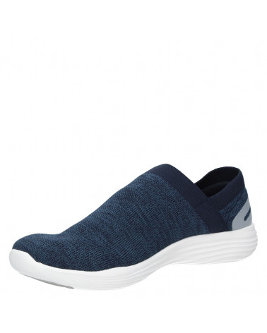 zapatilla azul casual de mujer, textil sintético, taco plano 3.5 cm