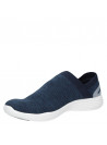 zapatilla azul casual de mujer, textil sintético, taco plano 3.5 cm