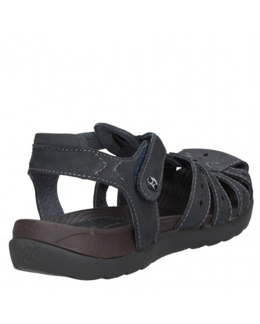 Sandalia de cuero azul para mujer, perfecta para la playa y actividades al aire libre.