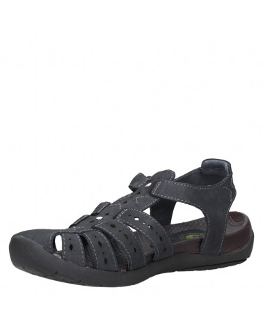 Sandalia azul de cuero para mujer, estilo casual, ideal para verano.