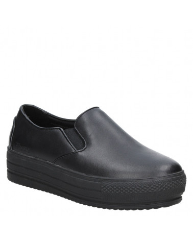 Zapato escolar negro de cuero para niña, estilo colegial, resistente y cómodo.