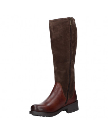 bota de cuero café para mujer ideal para invierno y estilo moderno