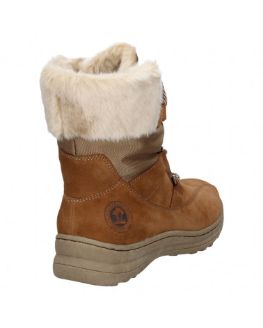 Botín casual de cuero café, taco plano de 4.5 cm, comodidad diaria.