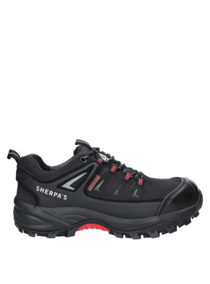 Zapato De Seguridad Hombre Zapato negro de hombre con detalles modernos en cordones, perfecto para combinar con ropa casual o deportiva.
