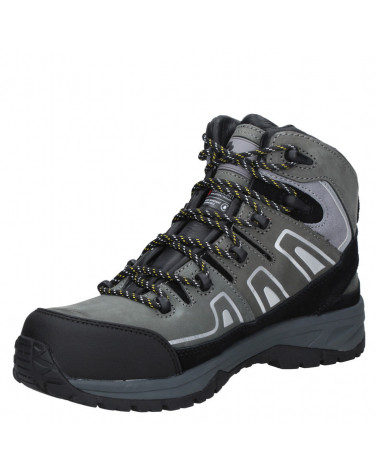 Zapato de trekking gris para hombre, combina con ropa técnica, adecuado para senderismo y uso urbano invernal.