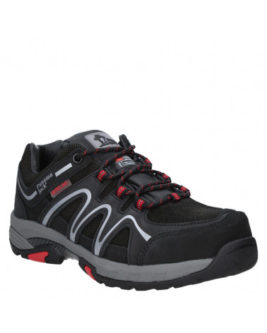 Zapato de hombre negro, estilo utilitario outdoor, combina con ropa casual y deportiva, adecuado para excursiones.