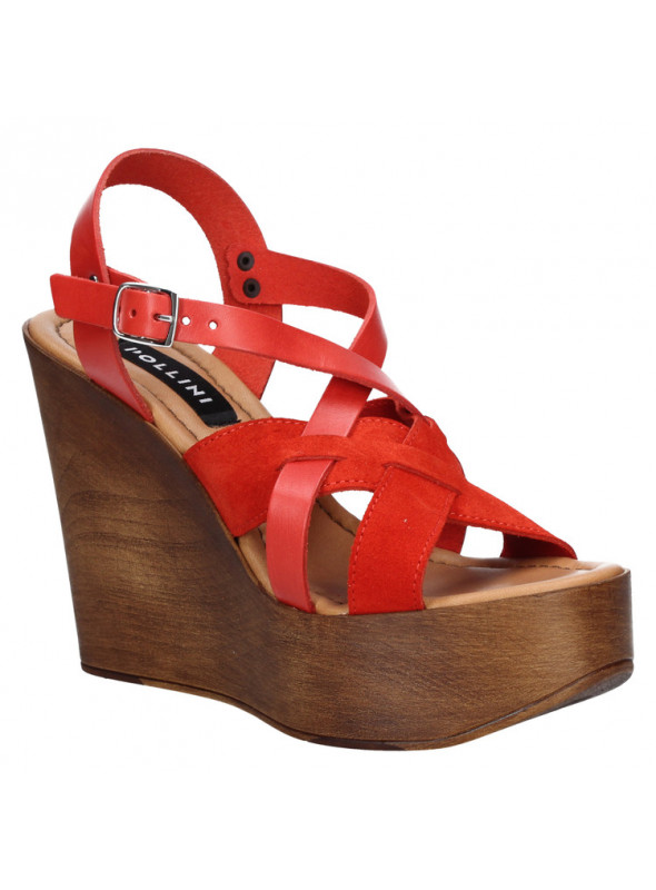 Sandalia Mujer B192 Pollini rojo