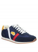 Zapatilla masculina azul, estilo informal, ideal para actividades urbanas.