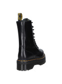 Botín negro de cuero Dr Martens para mujer, estilo informal y atrevido con suela doble.