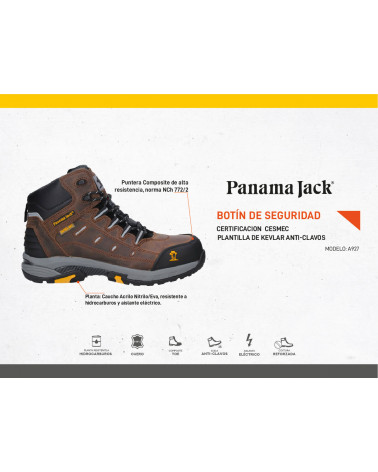 Zapato de seguridad Hombre A927 Panama Jack cafe