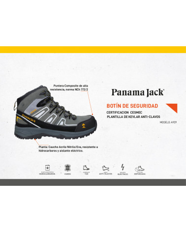 Zapato de seguridad Hombre A929 Panama Jack gris