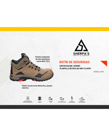 Zapato de seguridad Hombre A932 Panama Jack beige