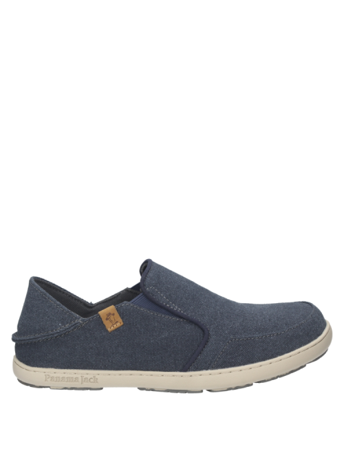 Zapato textil azul para hombre, diseño práctico y cómodo, adecuado para paseos urbanos y eventos informales.
