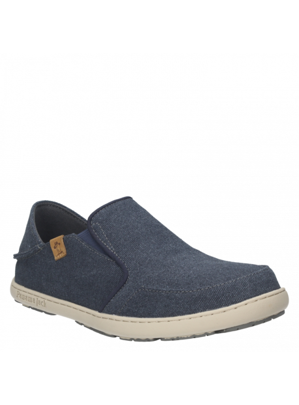 Zapato textil azul para hombre, diseño práctico y cómodo, adecuado para paseos urbanos y eventos informales.