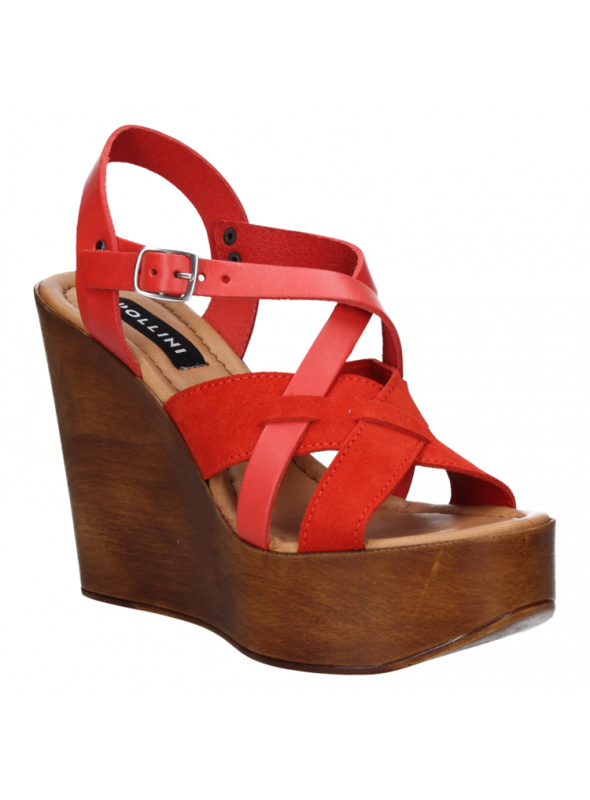 Sandalia Mujer B192 Pollini rojo