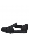 Sandalia de cuero negro para mujer, cómoda y ligera, diseño casual.