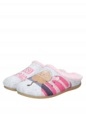 Pantuflas cómodas para niña en color gris, con plantillas extraíbles y lavables en frío.