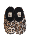Pantuflas de fieltro reciclado con diseño animal print para niña.