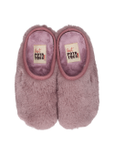 Pantuflas rosadas sostenibles con suela de goma reciclada, perfectas para niñas.