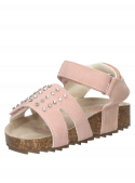 Sandalia sintética rosada de niña, perfecta para uso diario con comodidad y frescura.