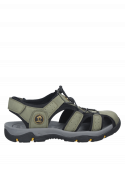 Sandalia verde casual de hombre Panama Jack, con taco plano de 3.5 cm, ideal para el verano.
