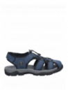 Sandalia azul casual de hombre de PU con taco plano de 3.5 cm, ideal para verano al aire libre.