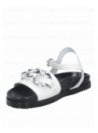 Calzado de cuero blanco para mujer, sandalia con taco plano de 3 cm, perfecta para el parque.